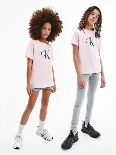 Calvin Klein Ruhák HU542149 | Calvin Klein Organic Cotton Logo Fiu Póló Rózsaszín